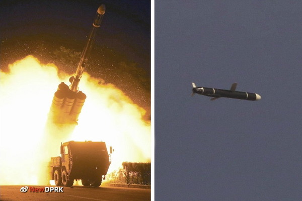 북한이 지난해 9월 11, 12일 발사한 순항미사일. 사진=NEW DPRK