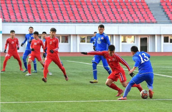 북한 1부류 축구연맹전 2022~2023 시즌이 평양 김일성경기장에서 2일 개막됐다. 사진=웨이보